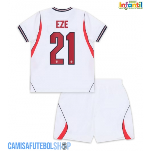 Camisa de time de futebol Inglaterra Eberechi Eze #21 Replicas 1º Equipamento Infantil Mundo 2026 Manga Curta (+ Calças curtas)